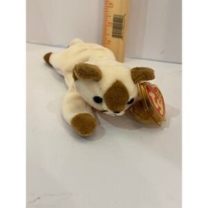 Ty Beanie Babies Snip the Siamese Cat 1996 Vintage Plush Cream Brown Blue Eyes